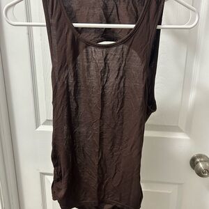 SHEIN Chocolate Brown open back Tank Top